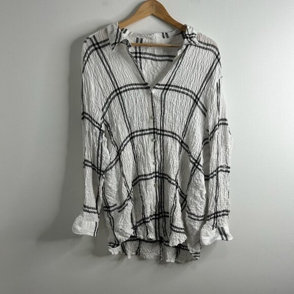 Jane + Delancey Tops - Jane + Delancey Shirt Womens 3XL Plaid Button Down Crinkle‎ Boho Casual Top